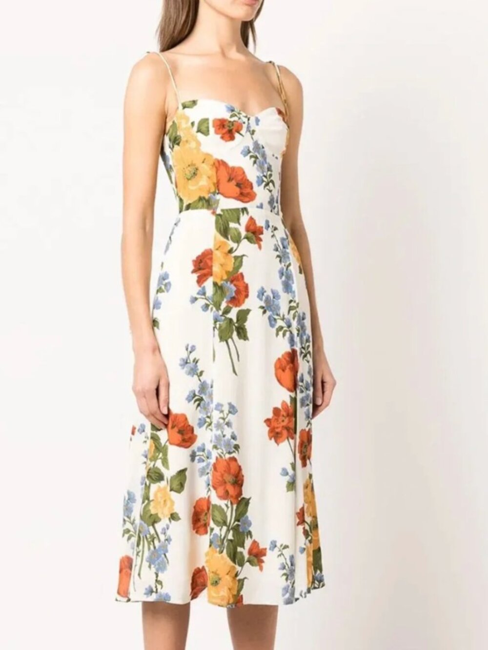 Reformation Juliette Floral Sweetheart Midi Dress Size 8- MSRP $278